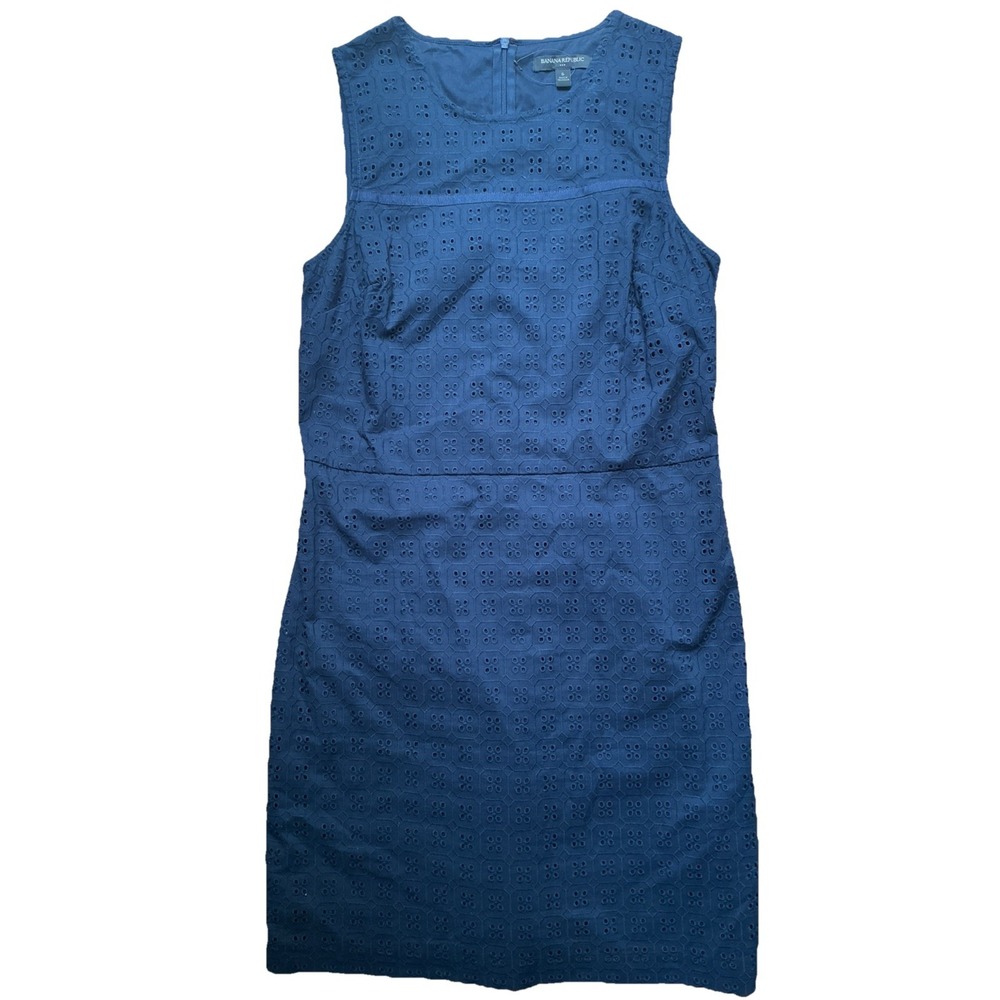 NWOT Banana Republic Midi Size 6 Dress Navy 100% Cotton Sundress Sleeveless NEW - Picture 2 of 12